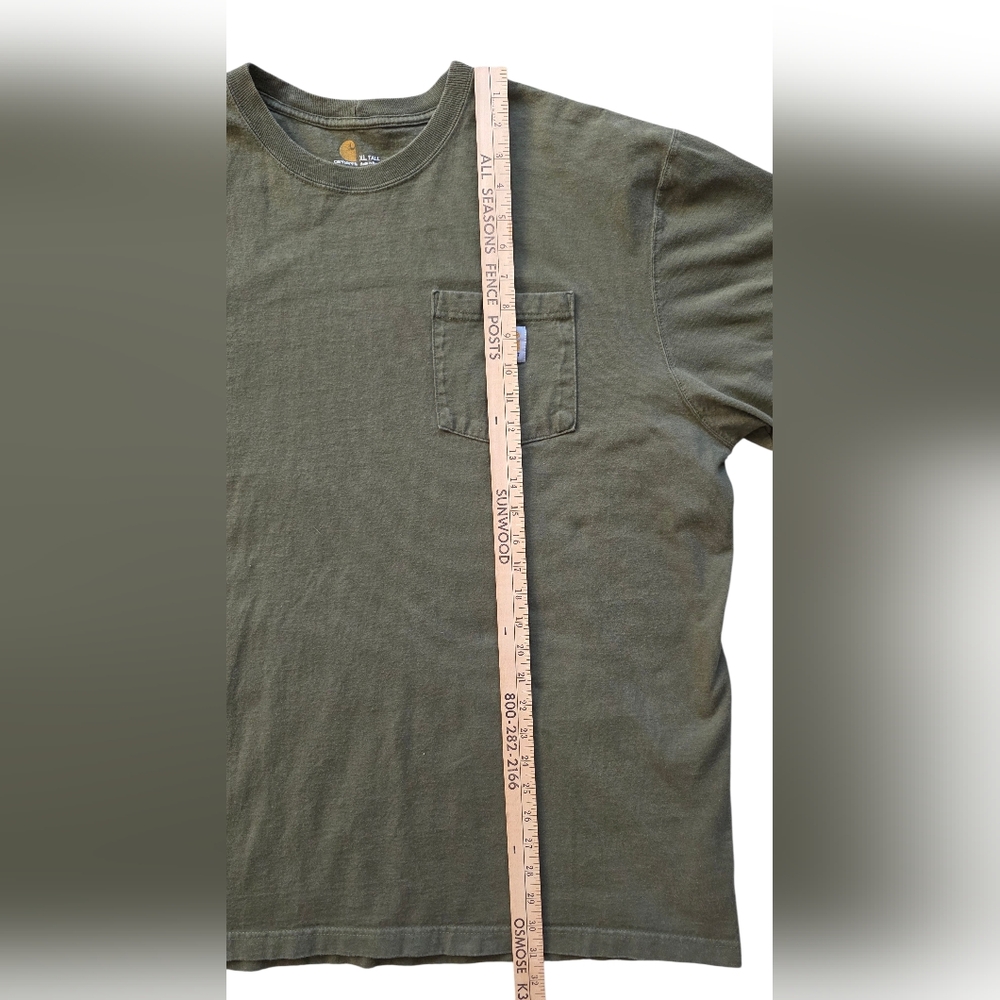Carhartt K87 XLT Pocket Tee Workwear Army Green Heavy Duty - Picture 6 of 7